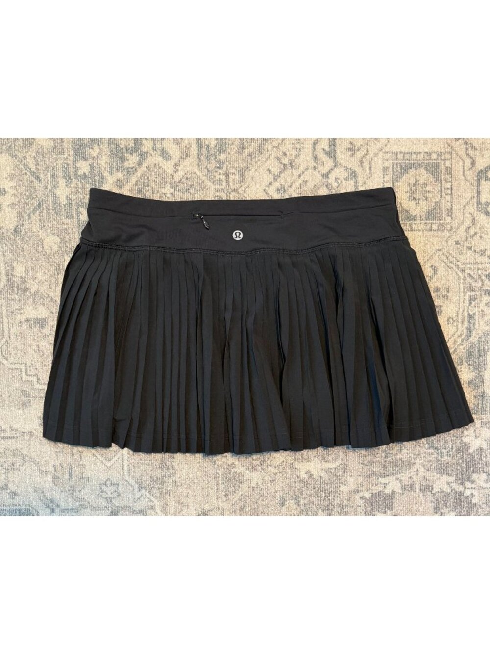 Lululemon Women's Pleat To Street Black Skort Size 8 Zip Pocket Tennis Gym